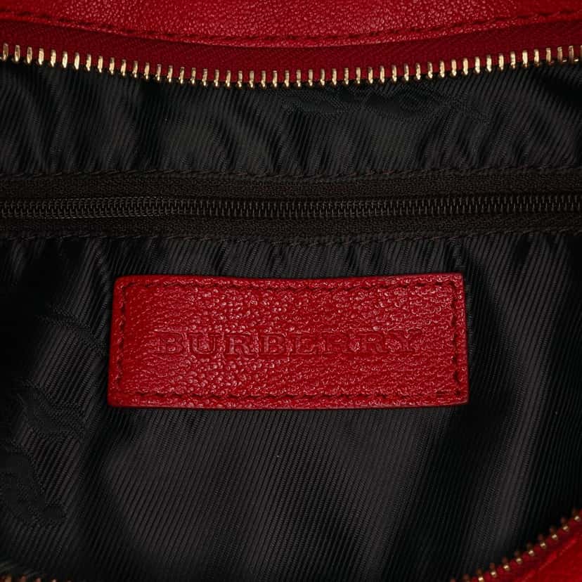 Burberry Leather Hobo Red Leather Good condition - Box View