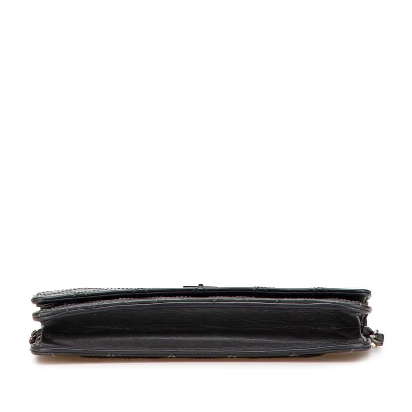 Chanel Reissue 2.55 Stitched Calfskin Wallet on Chain Grey Leather Good condition - Inside View