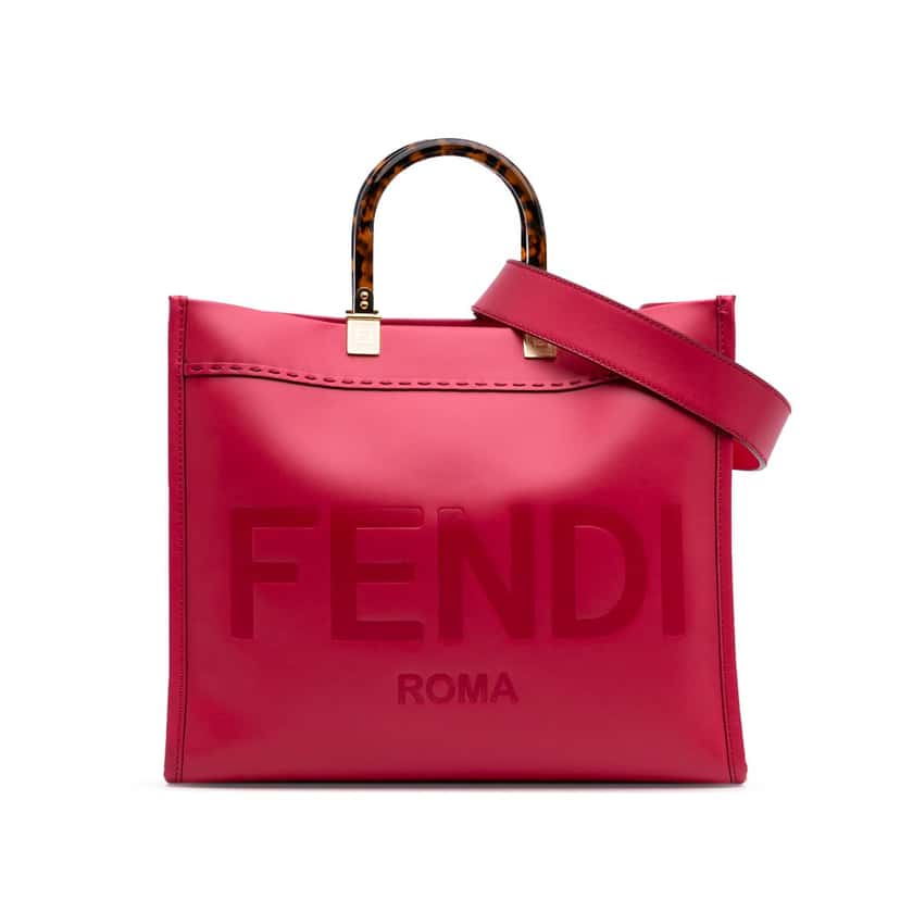 Fendi Medium Leather Sunshine Shopper Tote Pink Leather Good condition - Front View