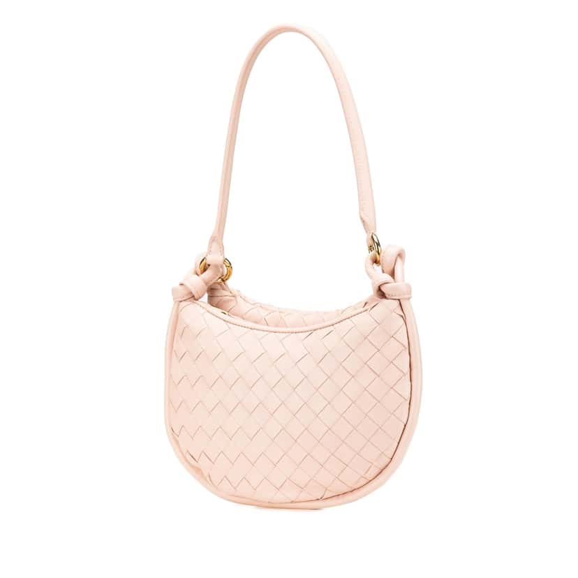 Bottega Veneta Small Nappa Intrecciato Gemelli Hobo Pink Leather Very good condition - Back View