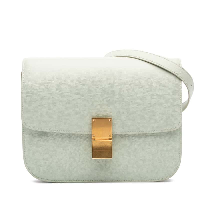 Celine Medium Calfskin Classic Box Green Leather Good condition - Front View
