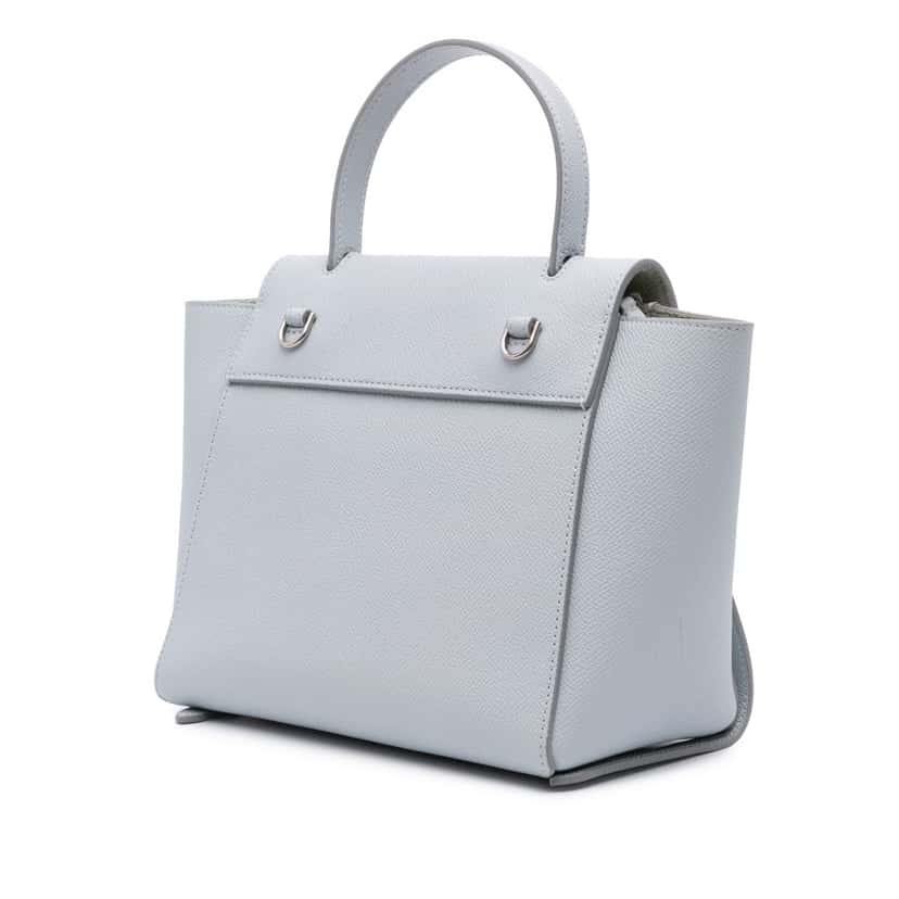 Celine Nano Grained Calfskin Belt Bag Grey Leather Good condition - Back View