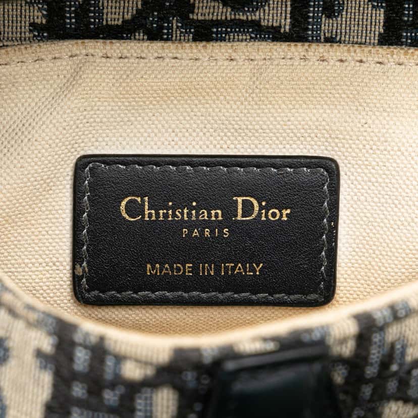 Dior Mini Oblique Canvas Saddle Bag Blue Canvas Good condition - Box View