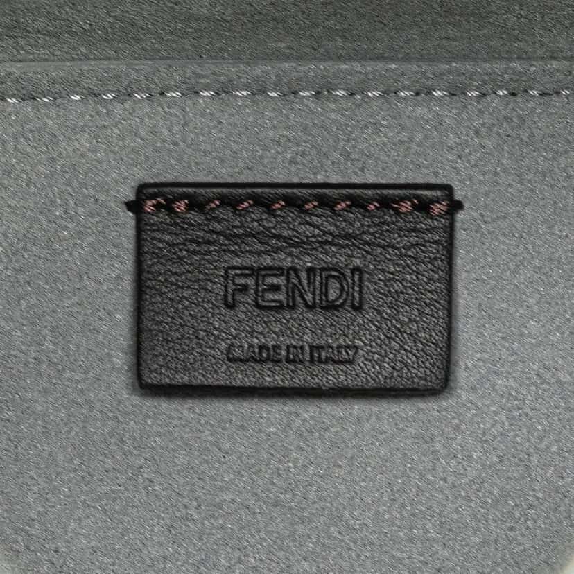 Fendi Mini Leather Origami Shoulder Bag Silver Leather Good condition - Box View