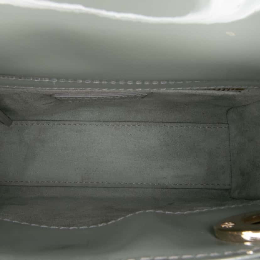 Dior Mini Patent Cannage Lady Dior Grey Leather Good condition - Model View