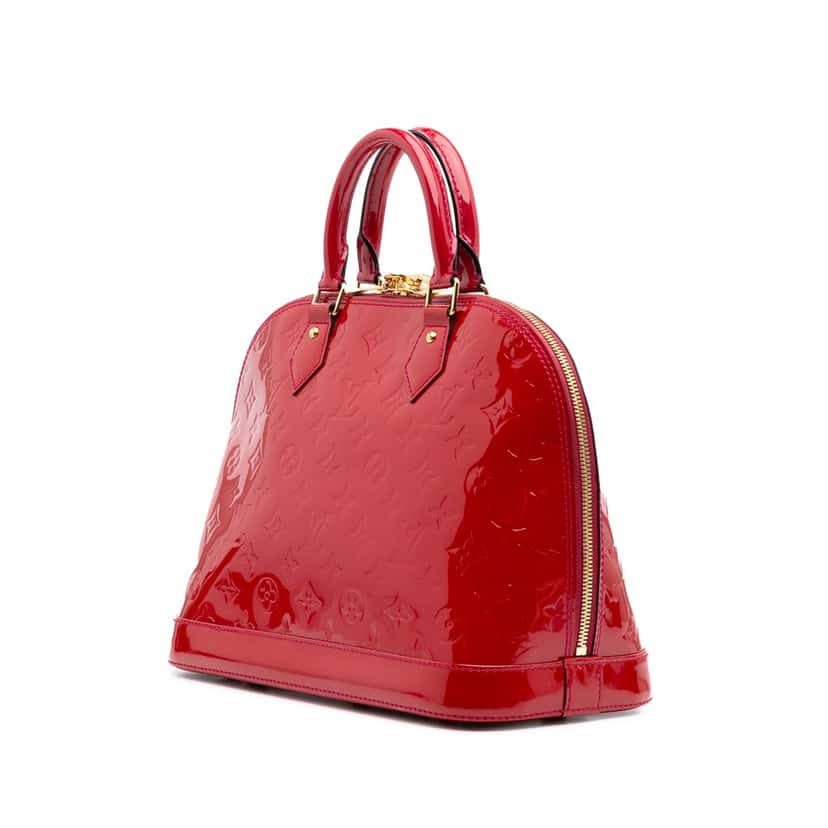 Louis Vuitton Monogram Vernis Alma PM Red Leather Good condition - Back View