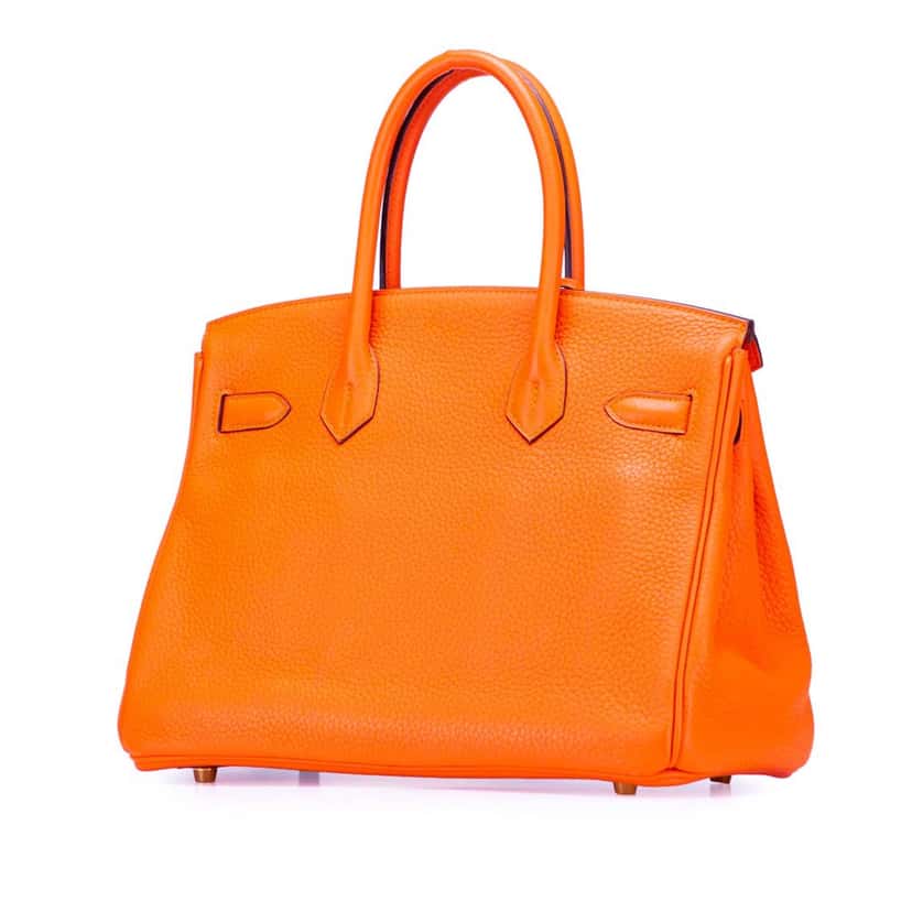 Hermès Togo Birkin Retourne 30 Orange Leather Good condition - Back View