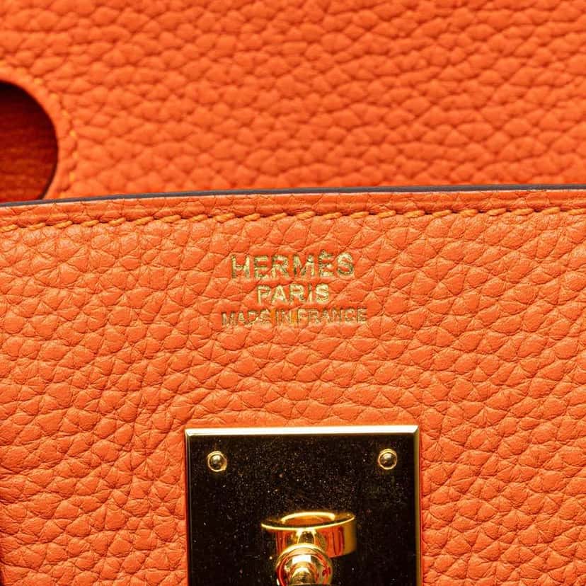 Hermès Togo Birkin Retourne 30 Orange Leather Good condition - Box View