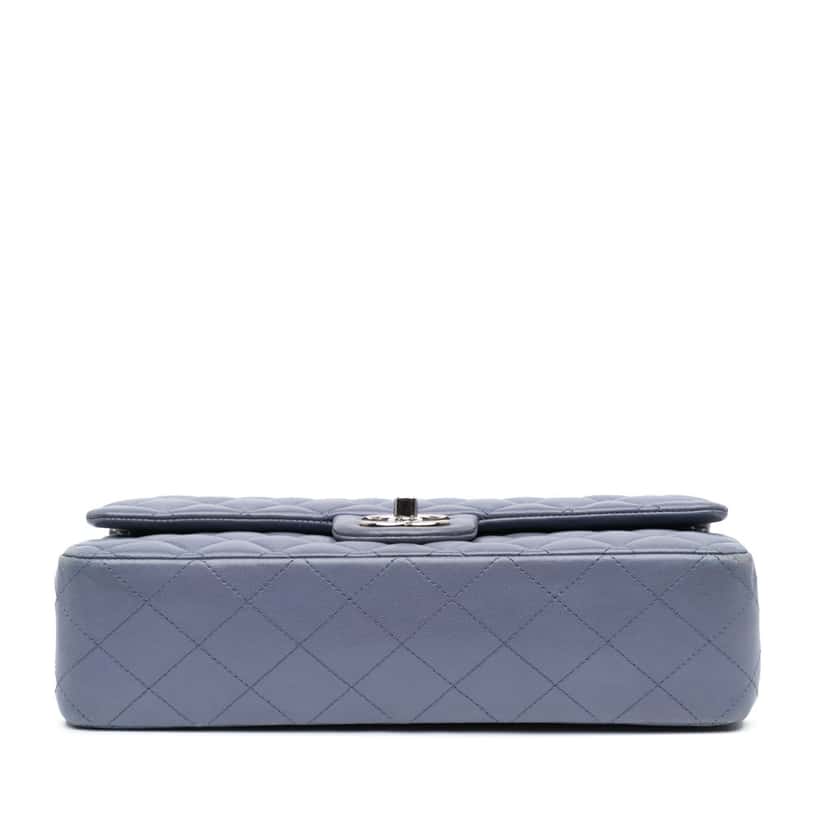 Chanel Medium Classic Lambskin Double Flap Purple Leather Good condition - Inside View