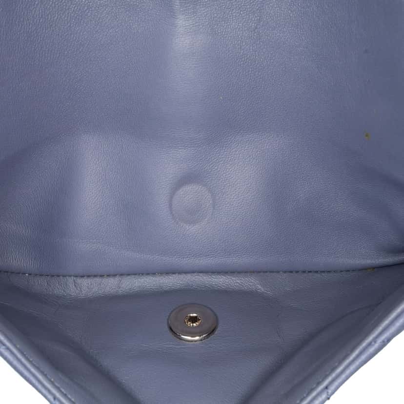 Chanel Medium Classic Lambskin Double Flap Purple Leather Good condition - Box View