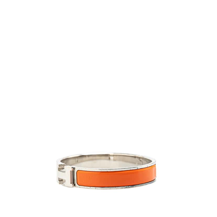 Hermès Narrow Enamel Clic H Bracelet PM Orange Good condition - Back View