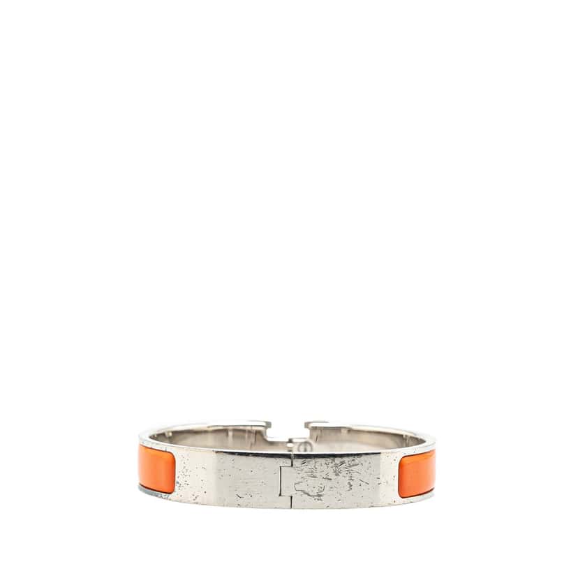 Hermès Narrow Enamel Clic H Bracelet PM Orange Good condition - Inside View