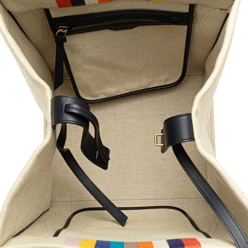 Celine Medium Striped Canvas Phantom Luggage Tote Brown Canvas Good condition - Model View