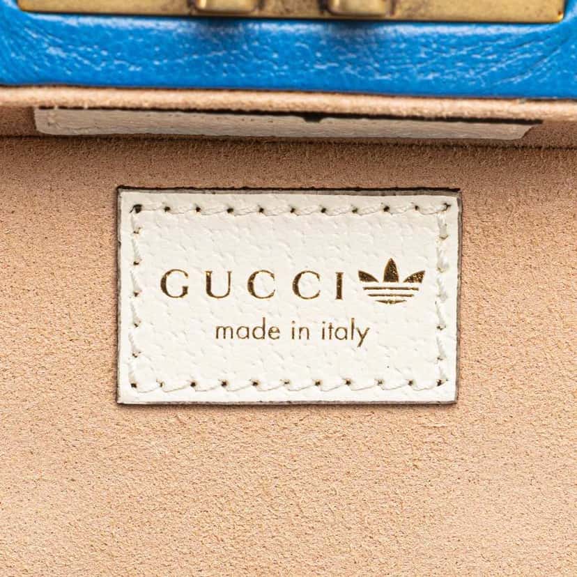 Gucci Adidas Leather Golf Ball Case Blue Leather Good condition - Box View