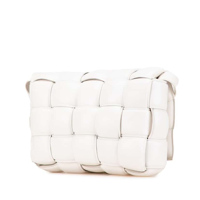 Bottega Veneta Nappa Intrecciato Padded Cassette Crossbody White Leather Good condition - Back View