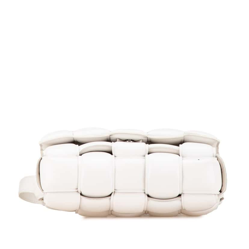 Bottega Veneta Nappa Intrecciato Padded Cassette Crossbody White Leather Good condition - Inside View