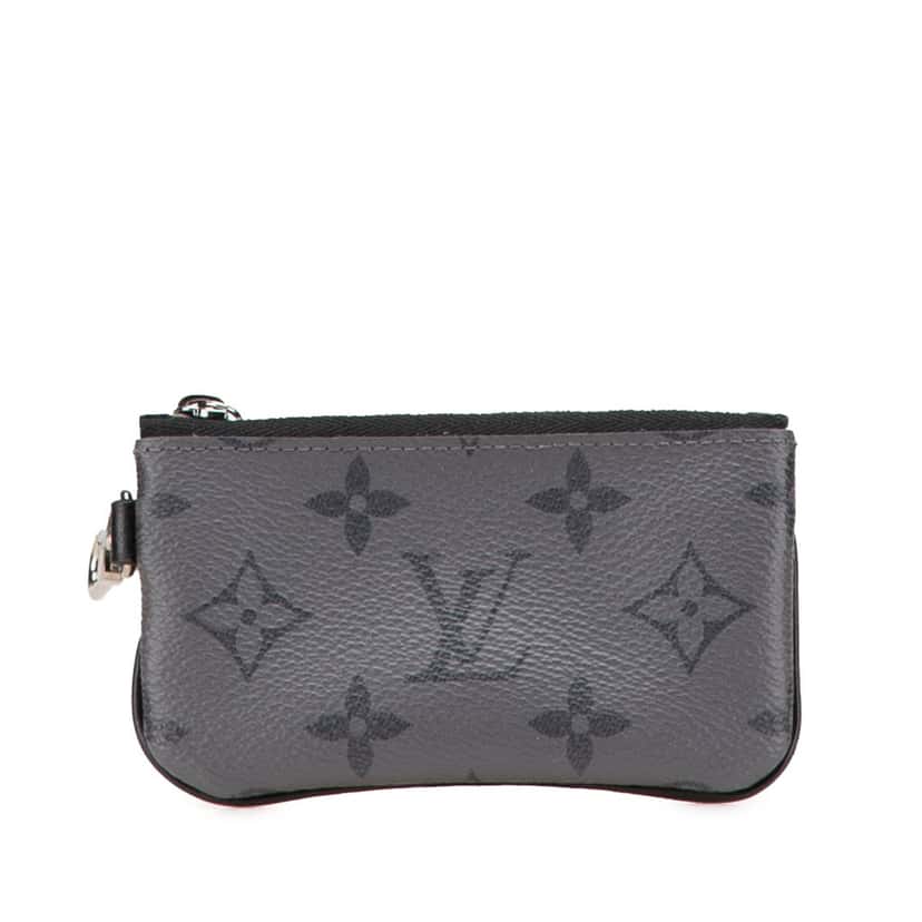 Louis Vuitton Monogram Eclipse Reverse Trio Messenger Key Pouch Grey Canvas Good condition - Front View