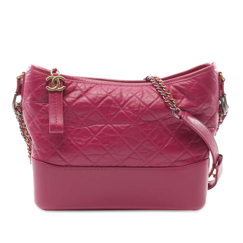 Chanel Medium Aged Calfskin Gabrielle Crossbody Pink Leather Good condition - Front View