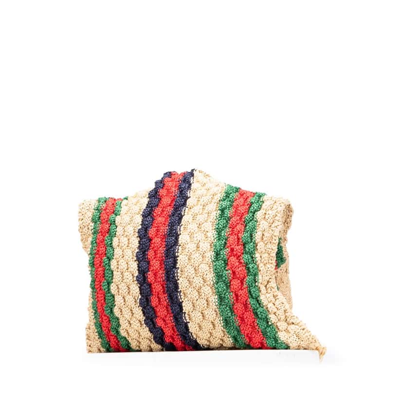Gucci Raffia Web Crossbody Brown Good condition - Back View