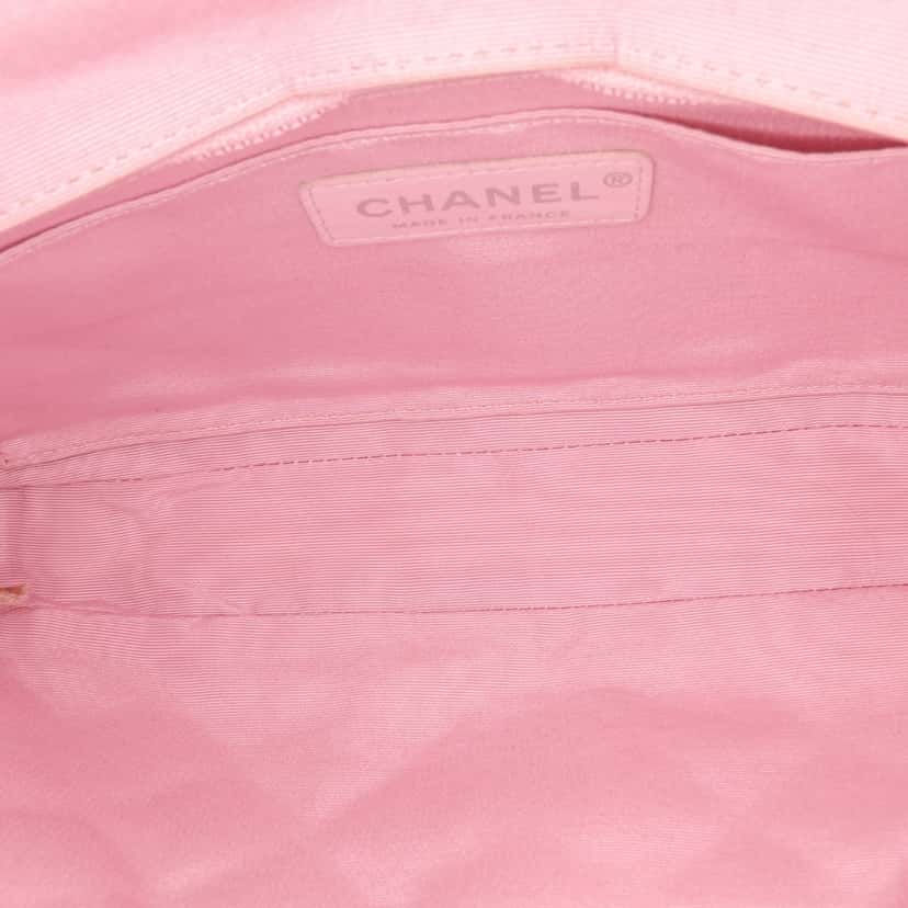 Chanel Small Quilted Jersey Ocean Drive Flap Pink Cotton Good condition - Model View