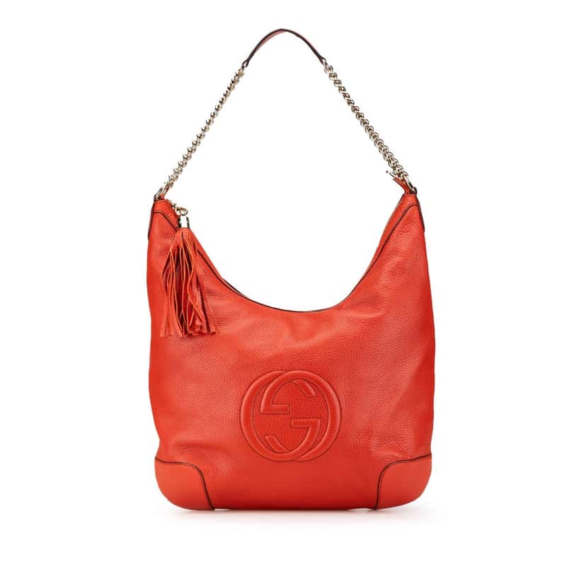 Gucci Medium Leather Soho Shoulder Bag Red Leather Good condition - Front View