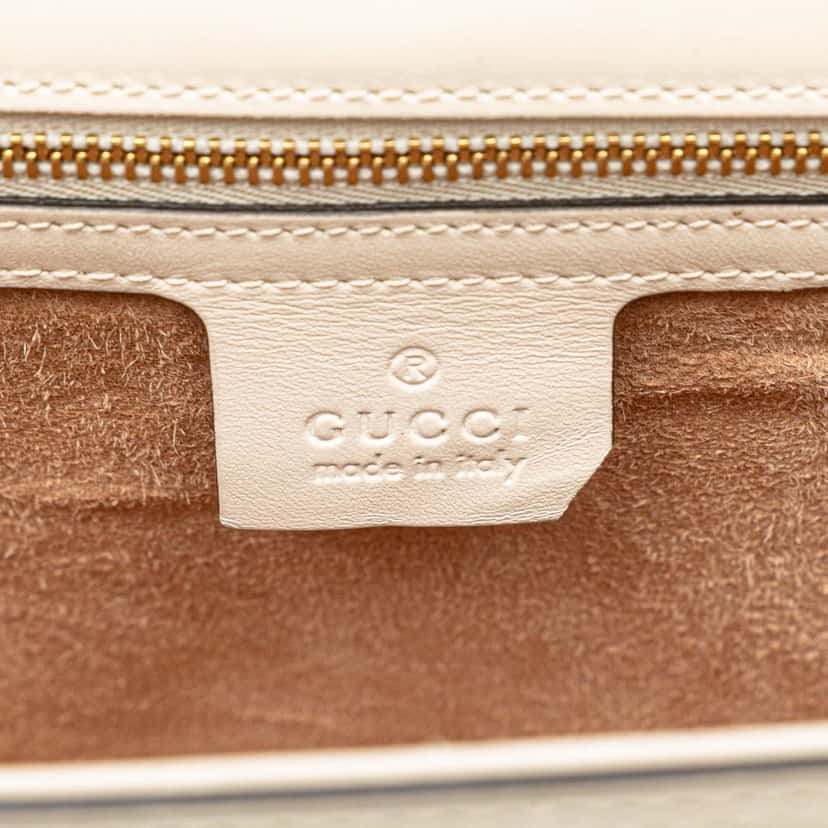 Gucci Small Leather Sylvie Satchel White Leather Good condition - Box View
