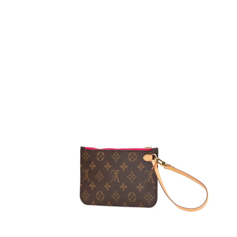 Louis Vuitton Monogram Neverfull Pouch Brown Canvas Good condition - Back View