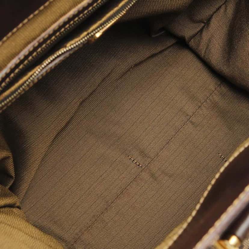 Fendi Zucca Canvas Tote Brown Leather Good condition - Inside View
