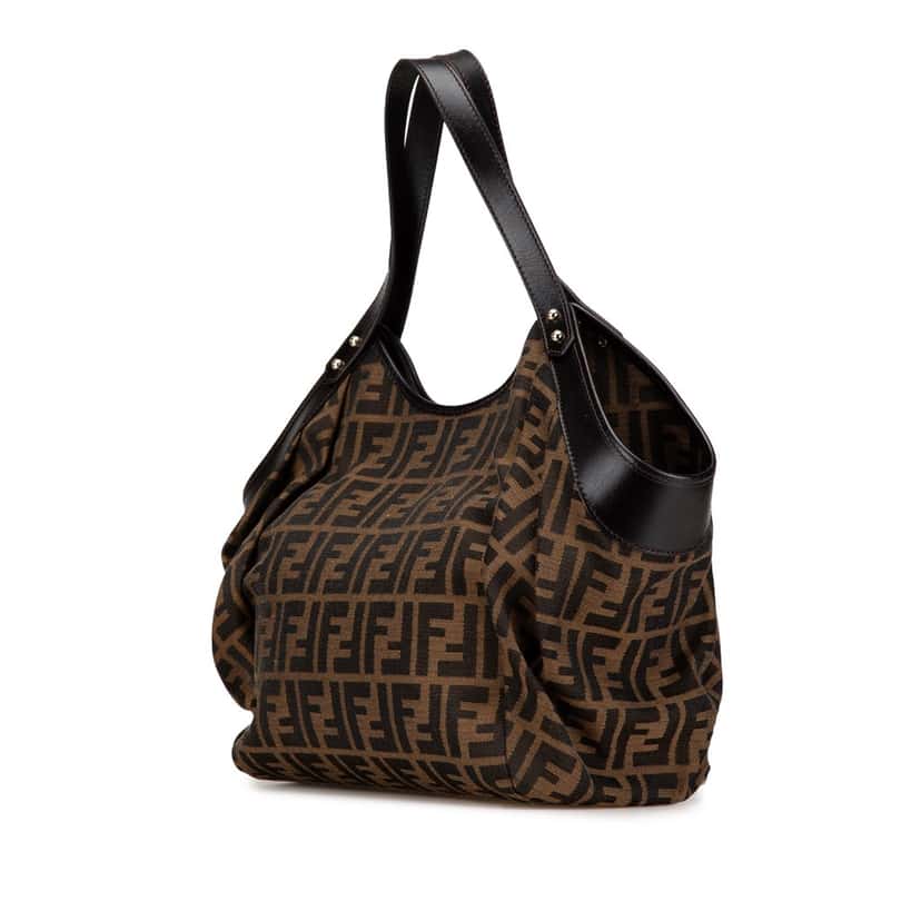 Fendi Zucca Canvas Chef Tote Brown Canvas Good condition - Back View