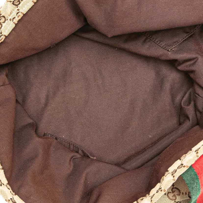 Gucci GG Canvas Web Tote Brown Canvas Good condition - Model View
