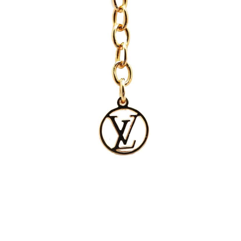 Louis Vuitton Gold Plated LV and Me Letter W Pendant Necklace Gold Metal Good condition - Back View