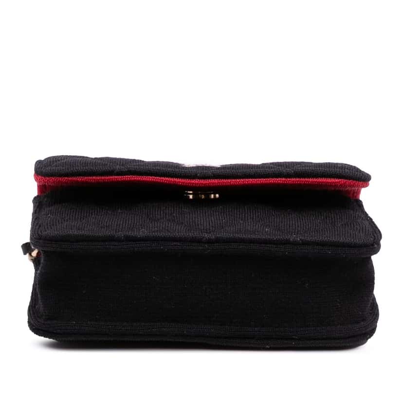 Chanel Mini CC Quilted Jersey VIP Flap Black Cotton Good condition - Inside View