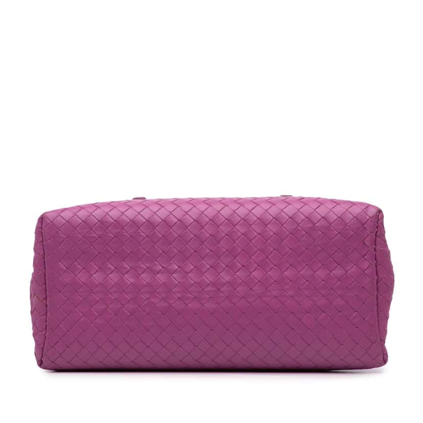 Bottega Veneta Medium Nappa Intrecciato Roma Satchel Purple Leather Good condition - Inside View