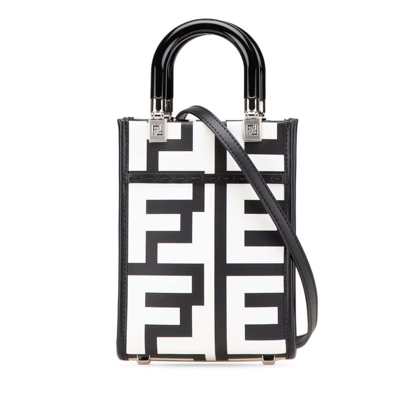 Fendi Marc Jacobs Mini Leather Sunshine Shopper Tote White Leather Good condition - Front View