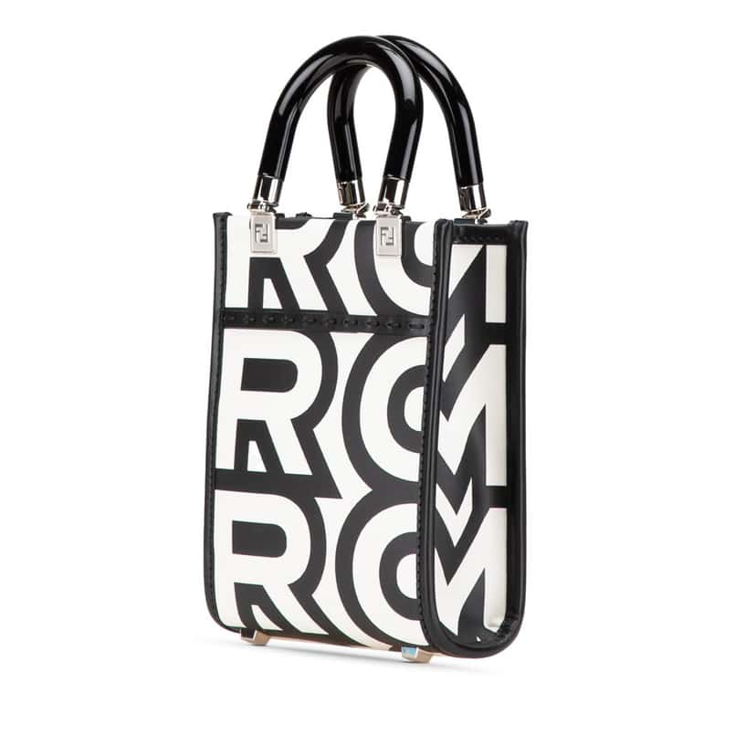 Fendi Marc Jacobs Mini Leather Sunshine Shopper Tote White Leather Good condition - Back View