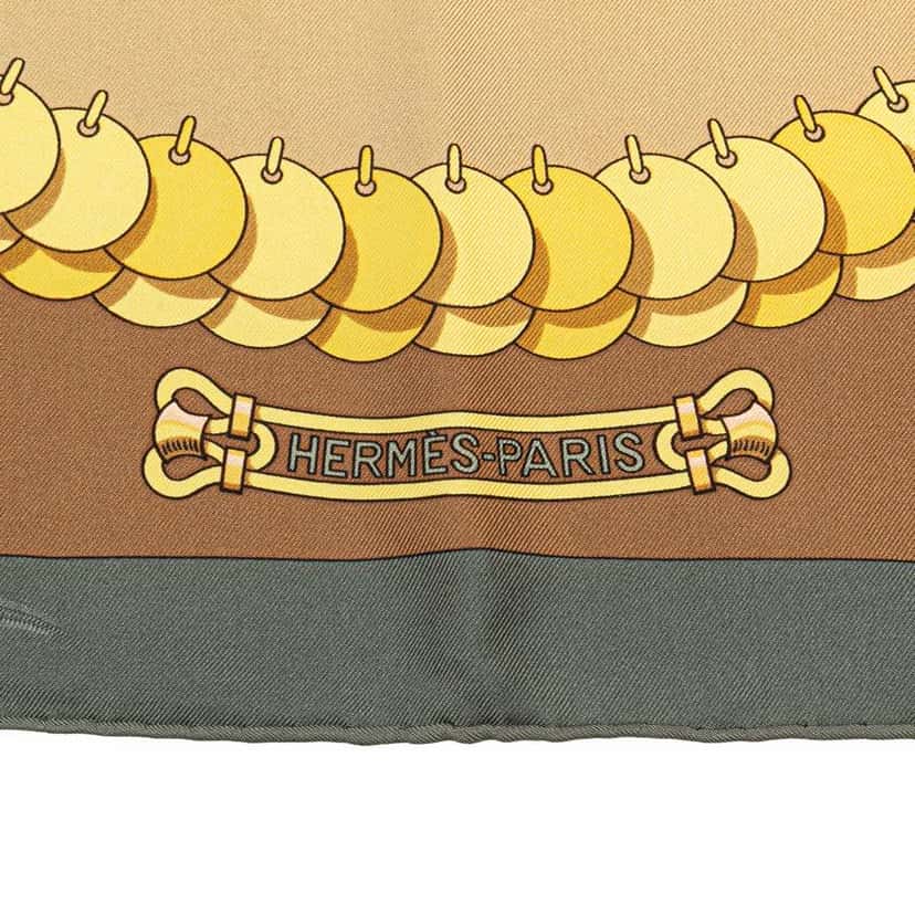 Hermès Kosmima Silk Scarf Brown Silk Good condition - Back View