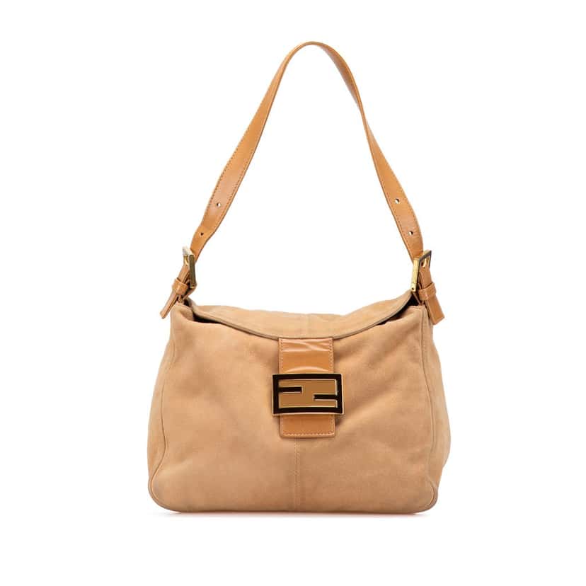Fendi Suede Double Flap Mamma Brown Leather Good condition - Front View