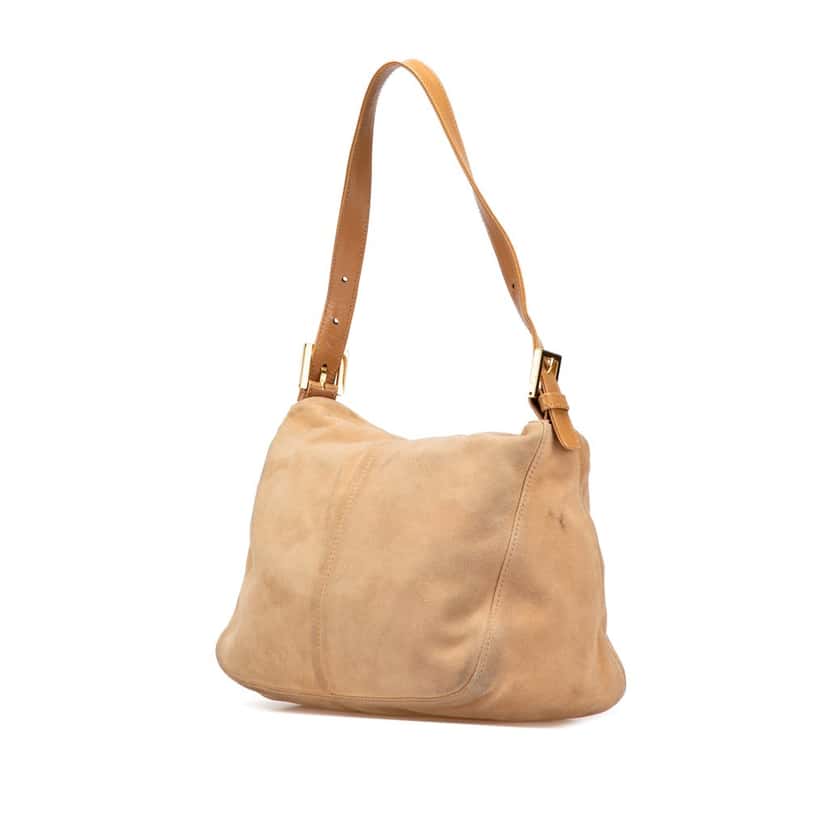 Fendi Suede Double Flap Mamma Brown Leather Good condition - Back View