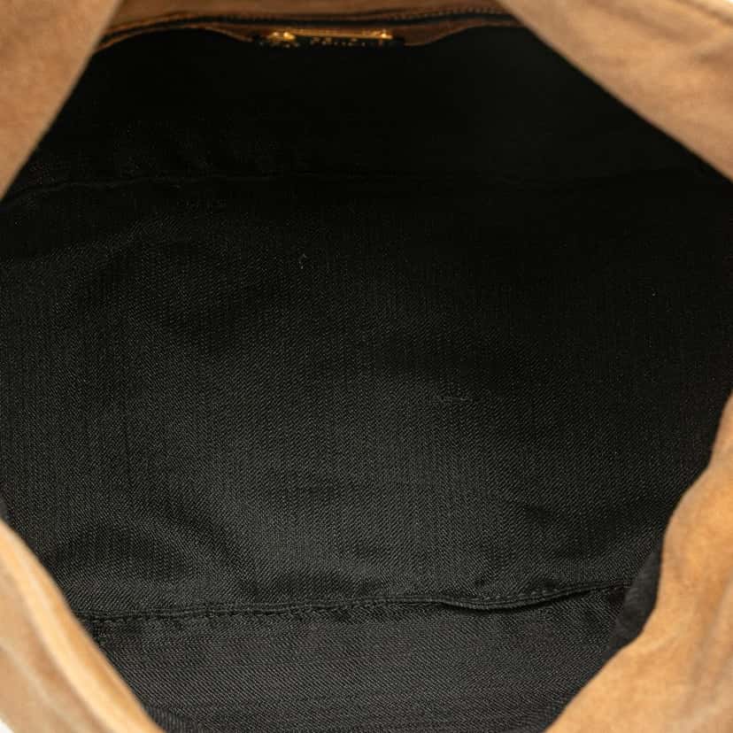 Fendi Suede Double Flap Mamma Brown Leather Good condition - Model View