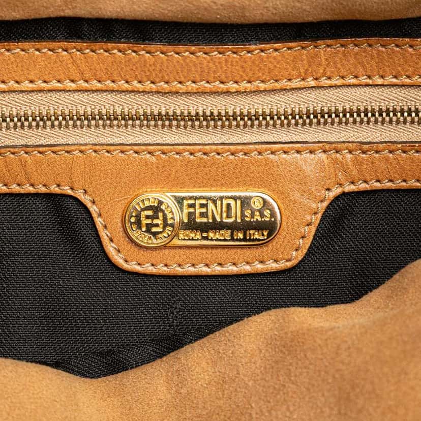Fendi Suede Double Flap Mamma Brown Leather Good condition - Box View