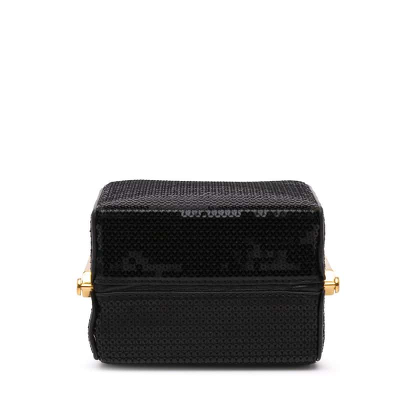 Celine Leather Sequin Triomphe Minaudiere Black Good condition - Inside View