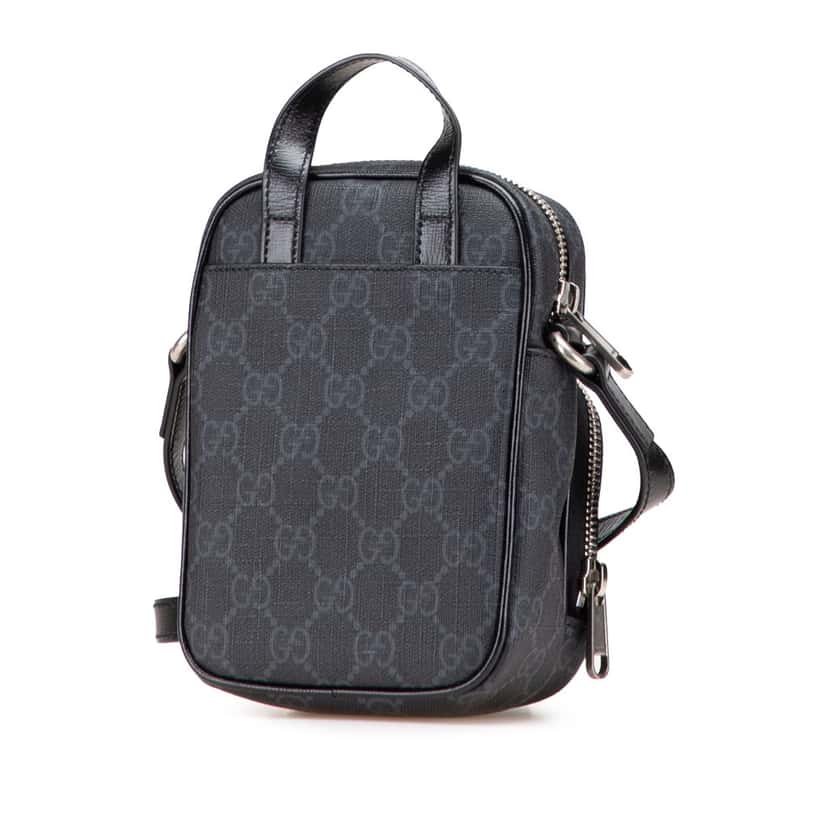 Gucci Mini GG Supreme Interlocking G Satchel Grey Canvas Good condition - Back View