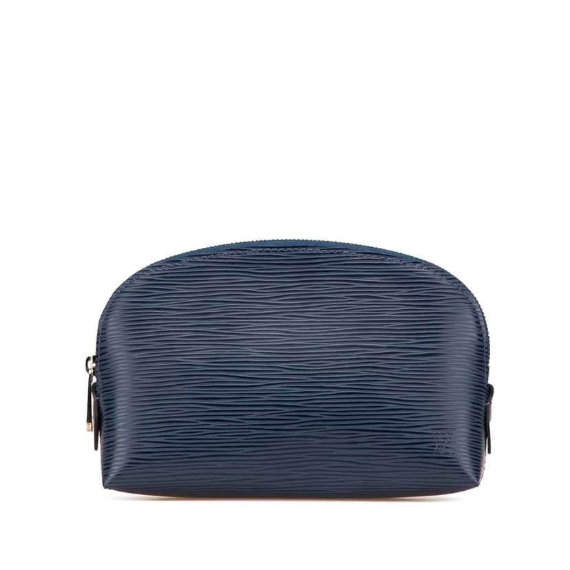 Louis Vuitton Epi Cosmetic Pouch Blue Leather Good condition - Front View