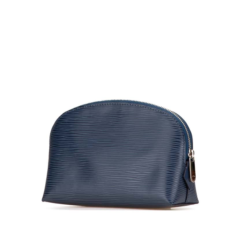 Louis Vuitton Epi Cosmetic Pouch Blue Leather Good condition - Back View