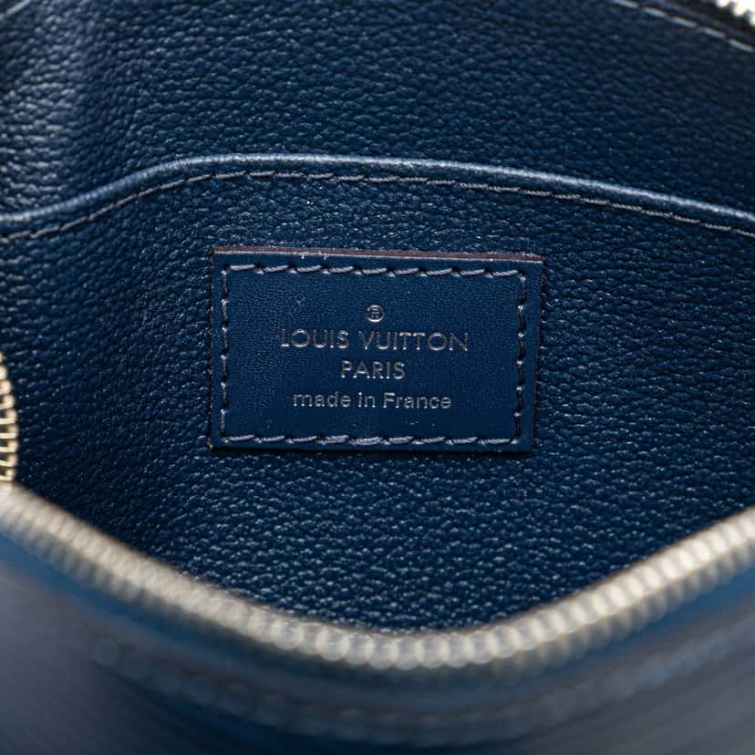Louis Vuitton Epi Cosmetic Pouch Blue Leather Good condition - Box View
