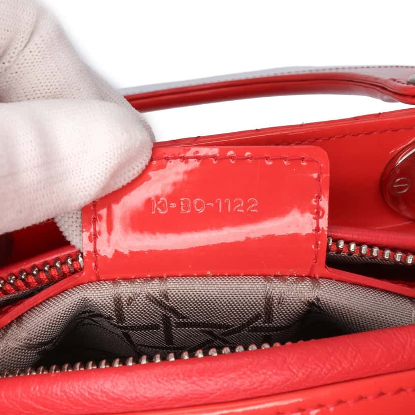 Dior Medium Patent Cannage Lady Dior Red Leather Good condition - Box View
