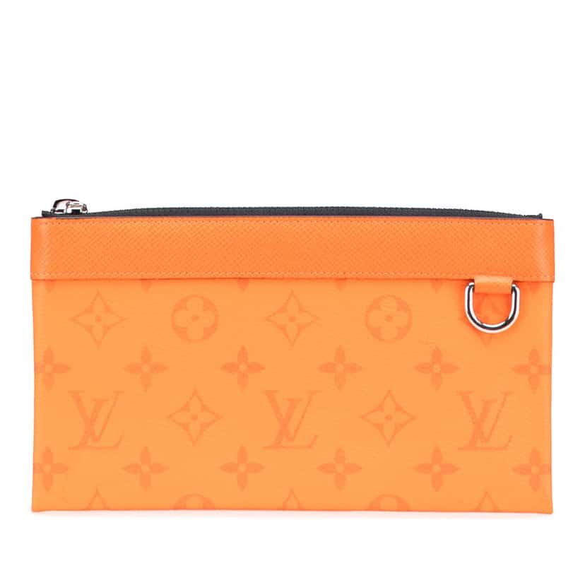Louis Vuitton Monogram Taigarama Pochette Discovery PM Orange Canvas Good condition - Front View