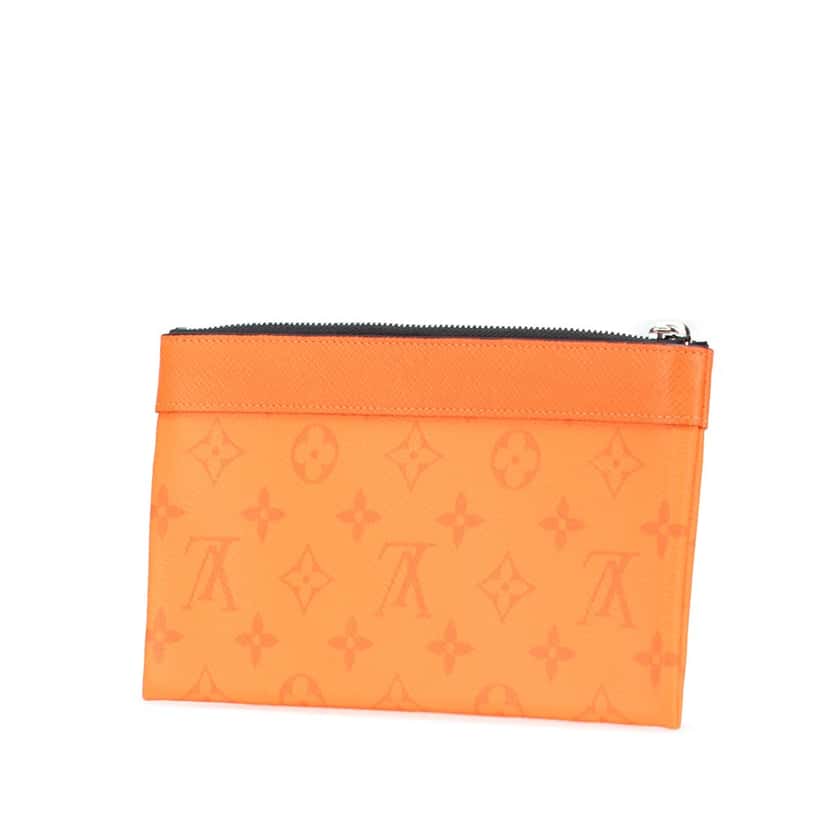 Louis Vuitton Monogram Taigarama Pochette Discovery PM Orange Canvas Good condition - Back View
