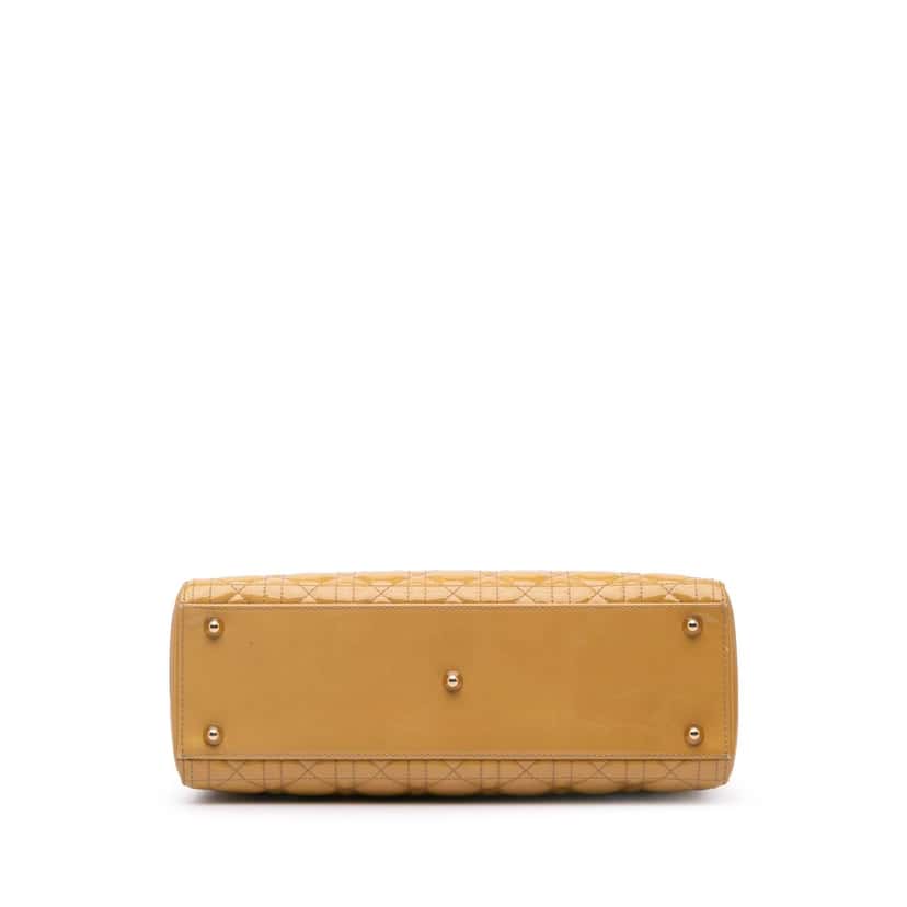 Dior Large Patent Cannage Lady Dior Brown Leather Good condition - Inside View