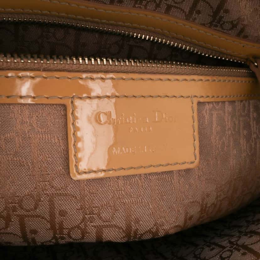 Dior Large Patent Cannage Lady Dior Brown Leather Good condition - Box View